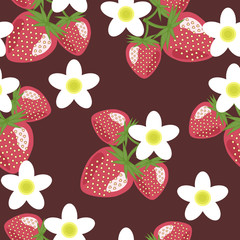 seamless background with strawberry