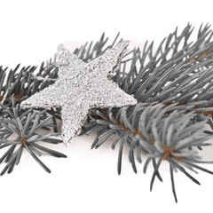 Naklejka na ściany i meble Christmas tree with star