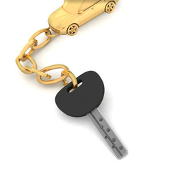 Car key on the white background