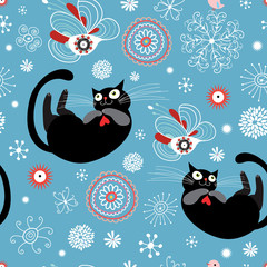 Fototapeta premium texture of funny cats