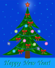 Christmas tree in night