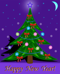 Christmas tree in night