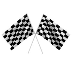 Fototapeta premium Two checkered race flags - a 3d image