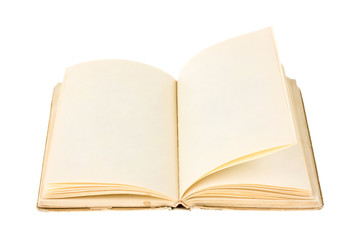 Old Open Book isolated on white background..