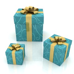 beautiful gift boxes on a white background
