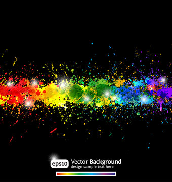 Colorful gradient paint splashes vector background. Eps10