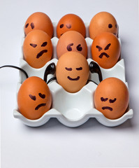 Eggs with faces