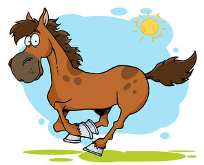 Galoppierendes Cartoon-Pferd