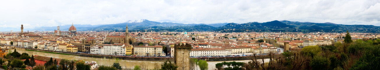 Fototapeta na wymiar Florence - Firenze - Panorama from San Miniato