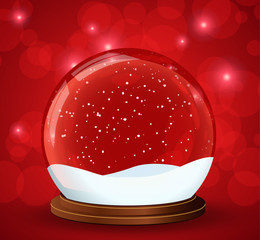 christmas snow globe with glittering lights