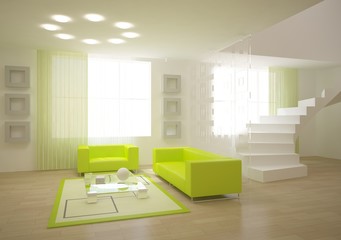 green modern room