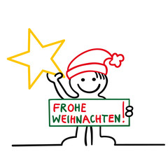 figur mit weihnachtsgruss