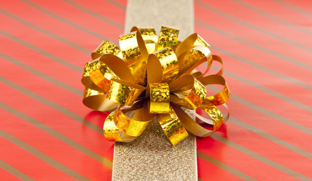 Gold ribbon and bow