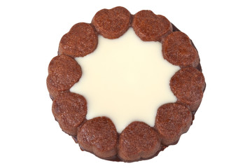 Chocolate cookie on a white background