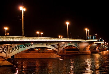 night bridge in St. Petersburg city
