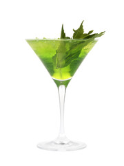 Creme de Mint and Rum Cocktail