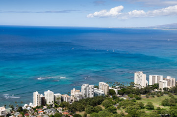 Fototapeta premium Pacific ocean and Oahu island - HAwaii
