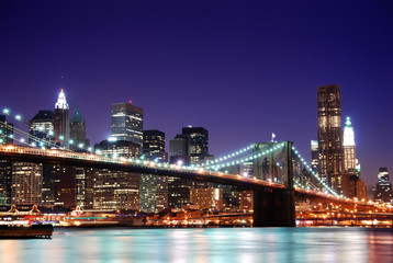 Panele Szklane Podświetlane  Panoramę Nowego Jorku na Manhattanie