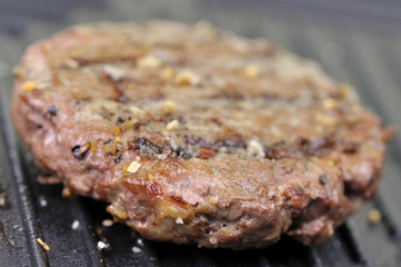 hamburger on a grill