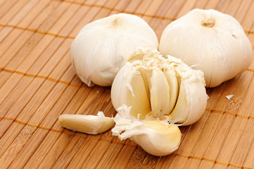 Three garlic bulbs