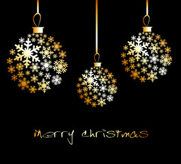 Christmas ball made from golden snowflakes