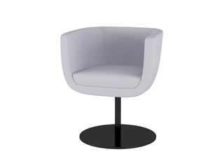 White office armchair isolated on the white