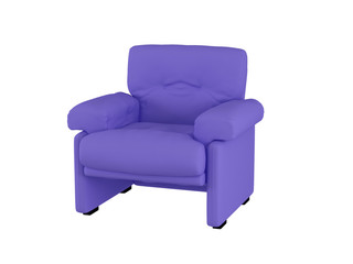 Modern violet sofa isolated on white