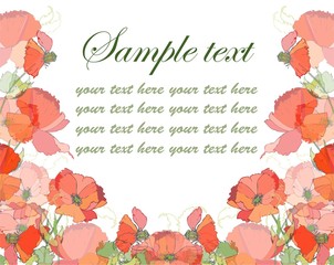 Retro floral background. Poppy.