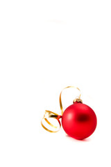 Christmas glass ball decoration on white background