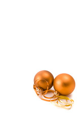 Christmas glass ball decoration on white background