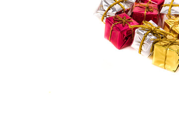 christmas presents on white background