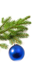 Christmas glass ball hanging on the tree