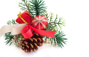 Naklejka na ściany i meble christmas decoration with a pine cone