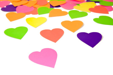 Background from colourful haper hearts