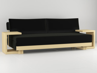 Modern black and brown sofa indoor