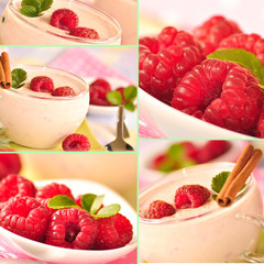 Himmbeer-Quark-Collage