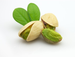 Pistachio with leaves