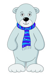Teddy-bear white in a scarf