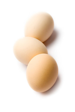 Eggs isolated on the white background