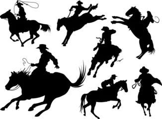 Raamstickers Cowboys silhouetten © Anna Velichkovsky