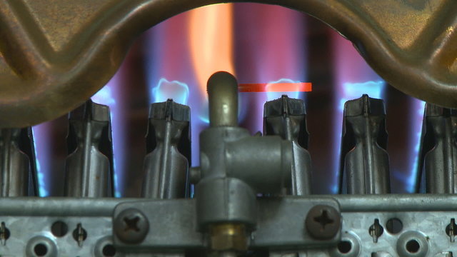 Gas boiler heater burning