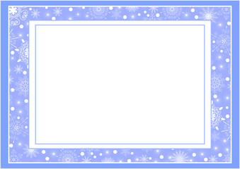 Beautiful Сristmas frame with snowflakes on background