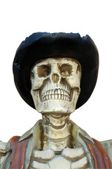 skeleton breadboard model in a hat