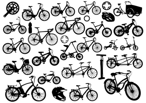 Fototapeta 30 elements vecteurs pour le vélo