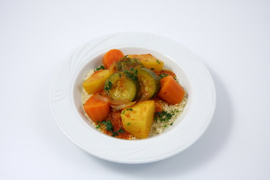 piatto di verdura cotta con cous cous