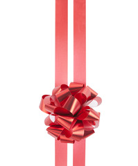 Red gift bow and ribbons