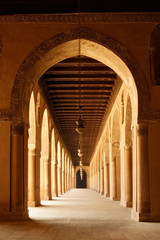 Arches of Mosque of Ahmad Ibn Tulun in old Cairo, Egypt