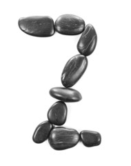 Letter 'Z' made of stones isolated on white