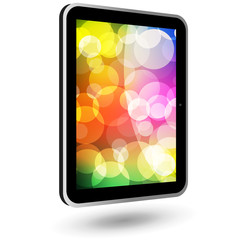 Touch tablet PC 6 (black, vertical, with wallpapper). Vector.
