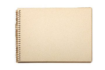 Blank open aged notebook